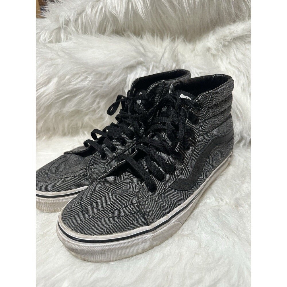 Vans 9 Mens 10.5 Womens Black High Top Microstripe - Picture 2 of 5